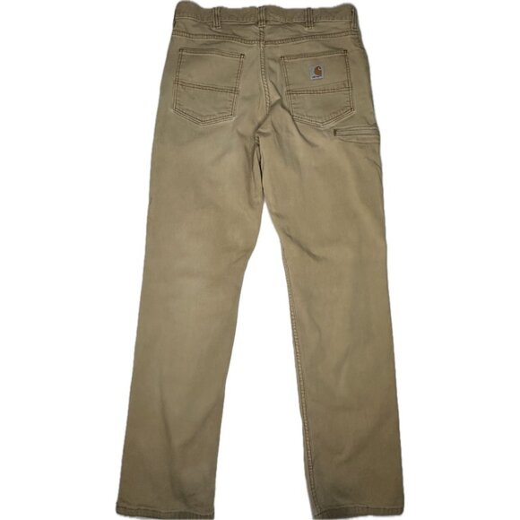 Carhartt Relaxed Fit Men's Khaki Canvas Work Pants Size 34x32 - Picture 1 of 9